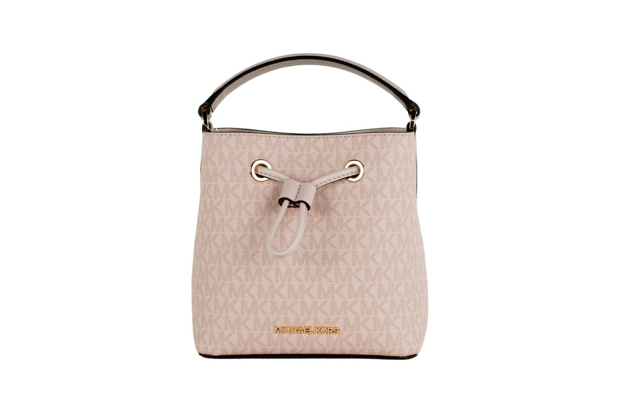 Michael Kors Suri Small Dark Powder Blush Signature PVC Bucket Crossbody Handbag - Luksuslaukut ja asusteet Michael Kors - Tutustu YVES JAVANNI® 