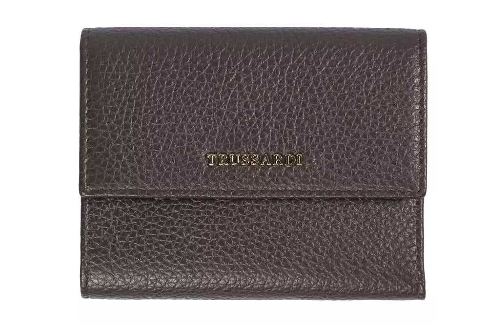 Trussardi Brown Leather Women Wallet - Luksusmuotia Trussardi - Tutustu YVES JAVANNI® 