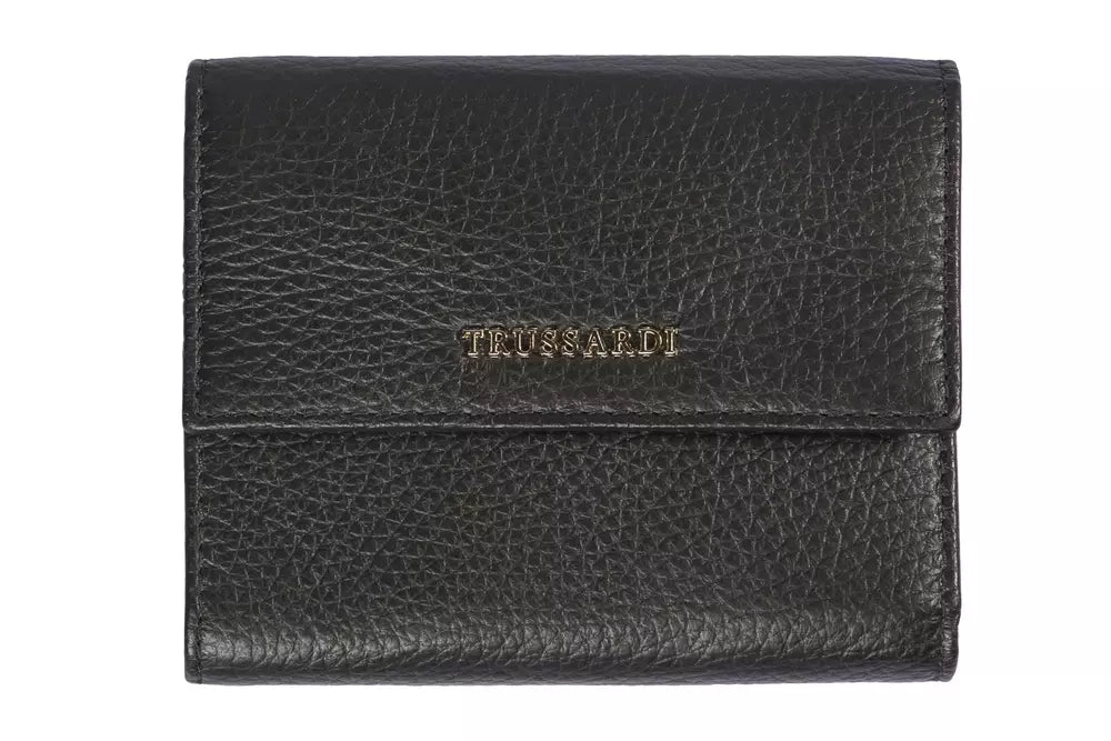 Trussardi Black Leather Women Wallet - Luksusmuotia Trussardi - Tutustu YVES JAVANNI® 