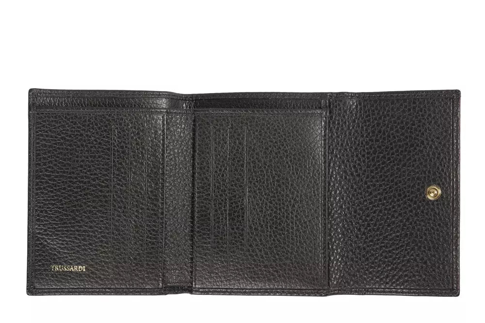 Trussardi Black Leather Women Wallet - Luksusmuotia Trussardi - Tutustu YVES JAVANNI® 