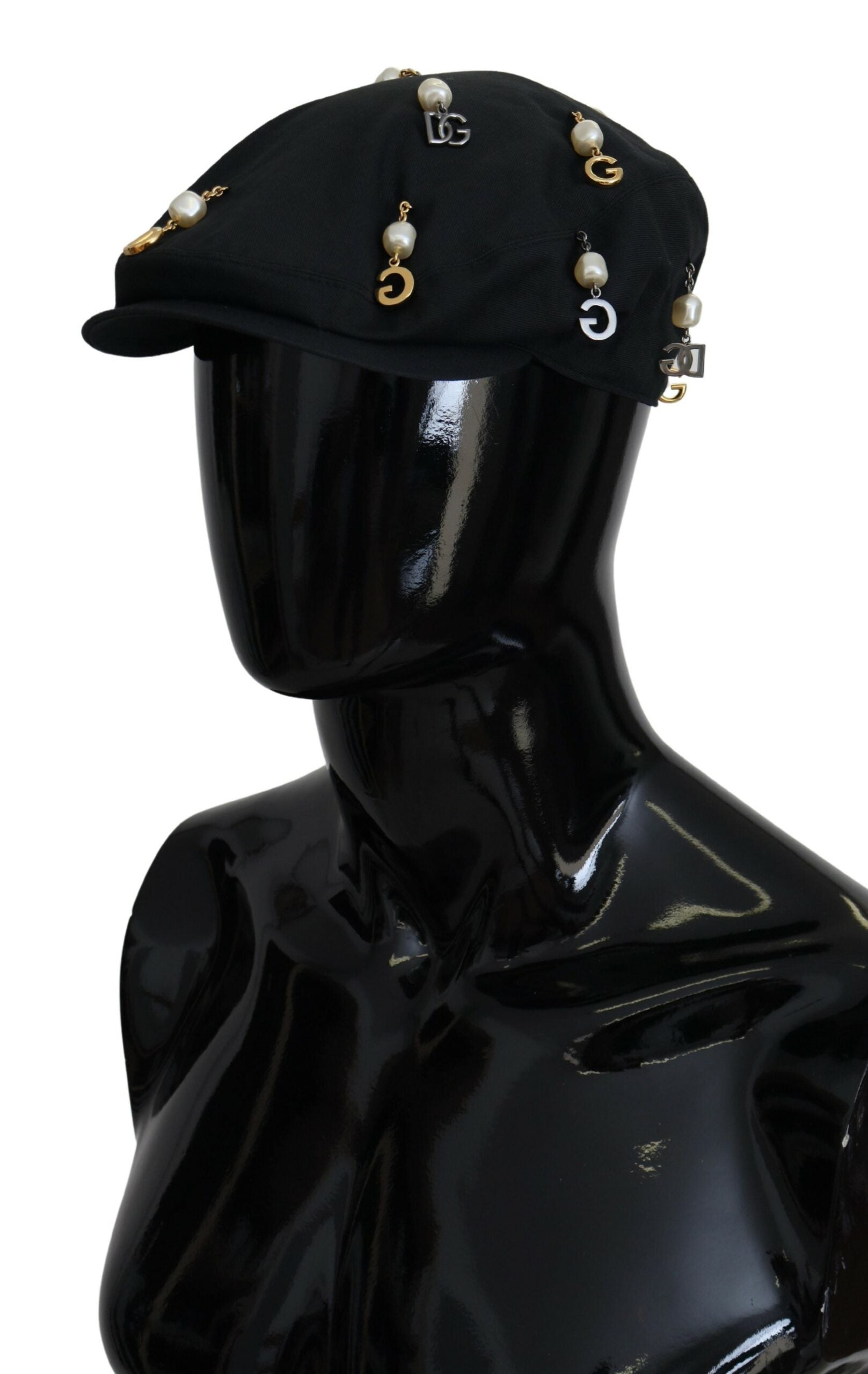 Dolce & Gabbana Elegant Black Cotton Newsboy Hat - Luksusmuotia Dolce & Gabbana - Tutustu YVES JAVANNI® 