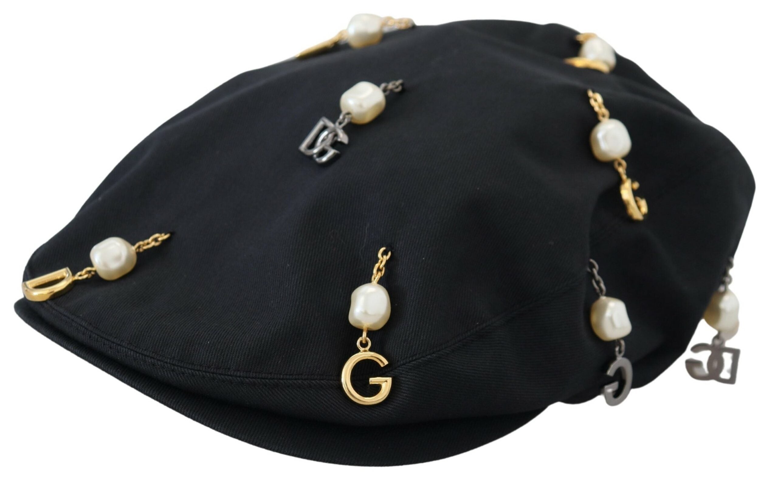 Dolce & Gabbana Elegant Black Cotton Newsboy Hat - Luksusmuotia Dolce & Gabbana - Tutustu YVES JAVANNI® 