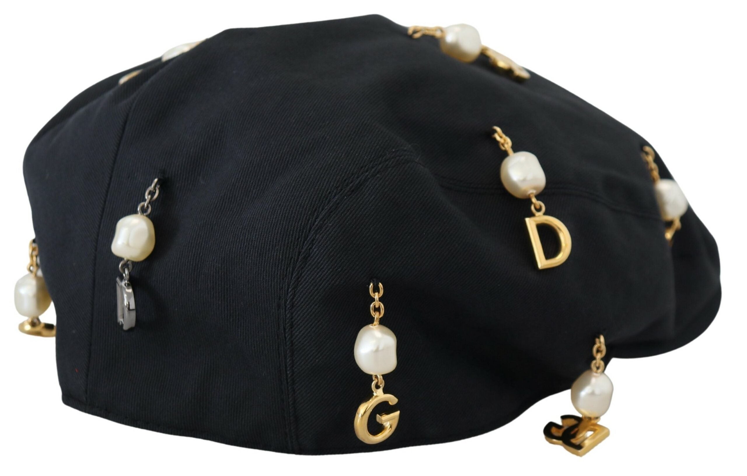 Dolce & Gabbana Elegant Black Cotton Newsboy Hat - Luksusmuotia Dolce & Gabbana - Tutustu YVES JAVANNI® 