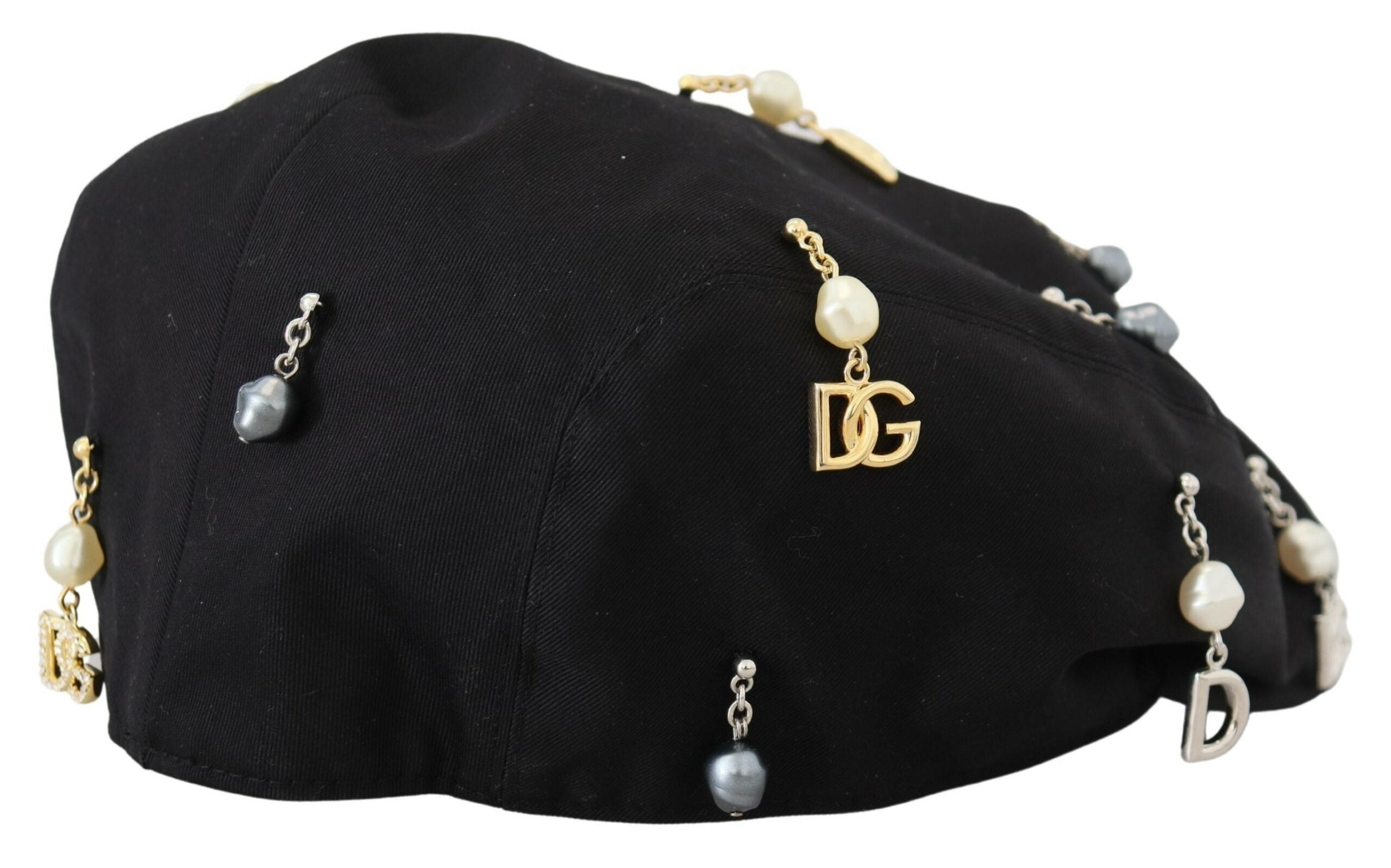 Dolce & Gabbana Elegant Black Cotton Newsboy Hat - Luksusmuotia Dolce & Gabbana - Tutustu YVES JAVANNI® 