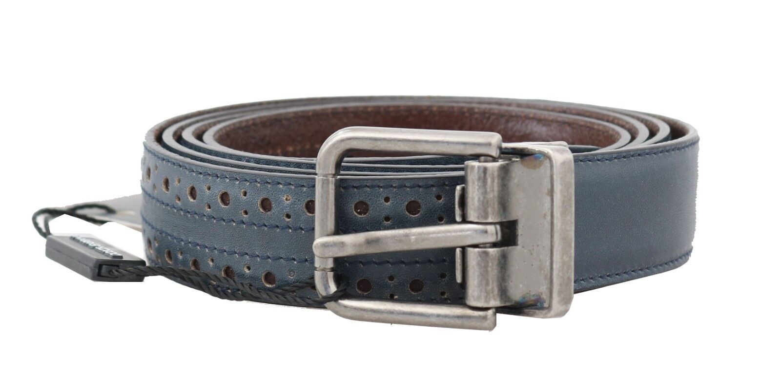 Dolce & Gabbana Elegant Blue Leather Men's Belt - Luksusmuotia Dolce & Gabbana - Tutustu YVES JAVANNI® 