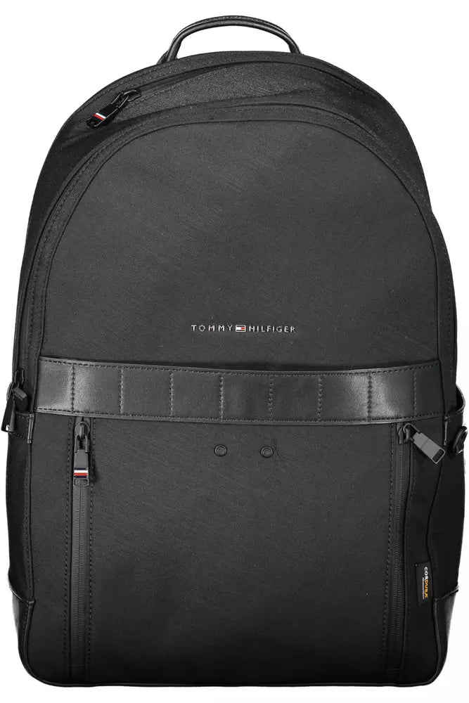 Tommy Hilfiger Black Nylon Men Backpack - Luksuslaukut ja asusteet Tommy Hilfiger - Tutustu YVES JAVANNI® 