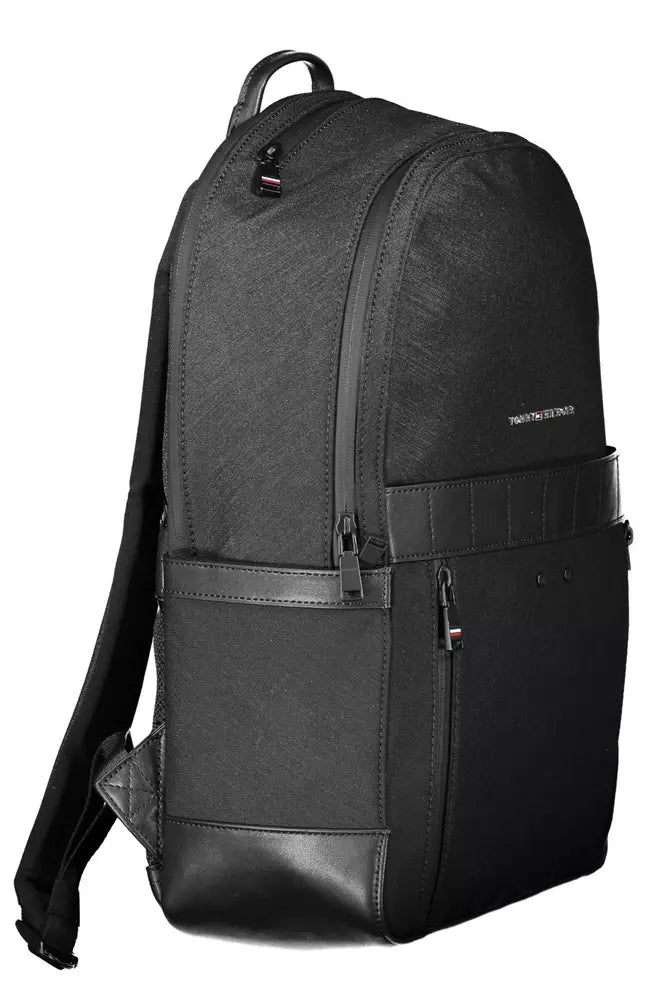 Tommy Hilfiger Black Nylon Men Backpack - Luksuslaukut ja asusteet Tommy Hilfiger - Tutustu YVES JAVANNI® 