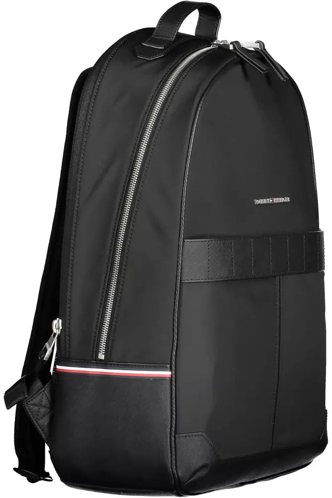 Tommy Hilfiger Black Polyester Men Backpack - Luksuslaukut ja asusteet Tommy Hilfiger - Tutustu YVES JAVANNI® 