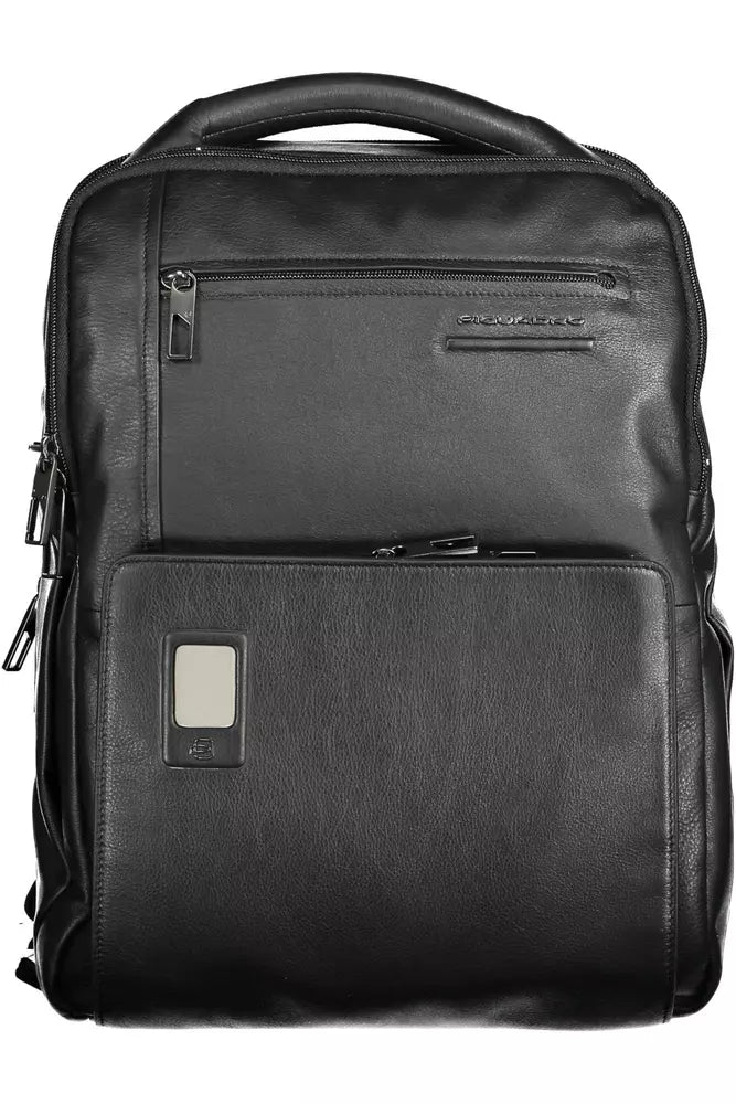 Piquadro Black Leather Men Backpack - Luksuslaukut ja asusteet Piquadro - Tutustu YVES JAVANNI® 