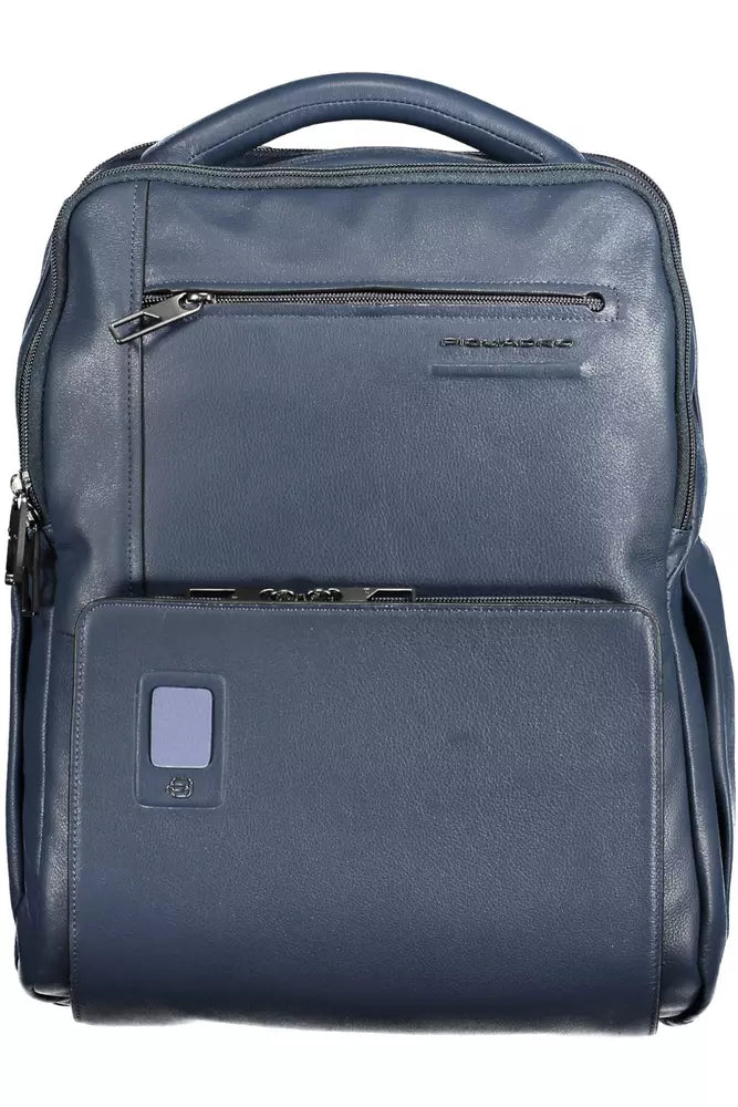 Piquadro Blue Leather Men Backpack - Luksuslaukut ja asusteet Piquadro - Tutustu YVES JAVANNI® 