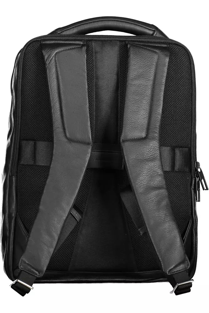 Piquadro Black Leather Men Backpack - Luksuslaukut ja asusteet Piquadro - Tutustu YVES JAVANNI® 