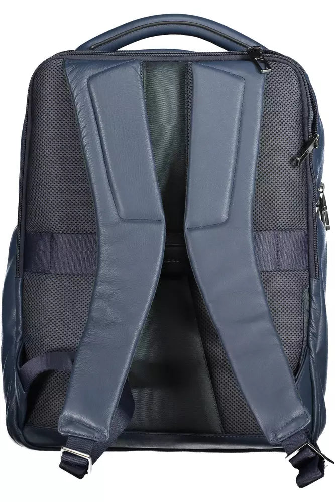 Piquadro Blue Leather Men Backpack - Luksuslaukut ja asusteet Piquadro - Tutustu YVES JAVANNI® 