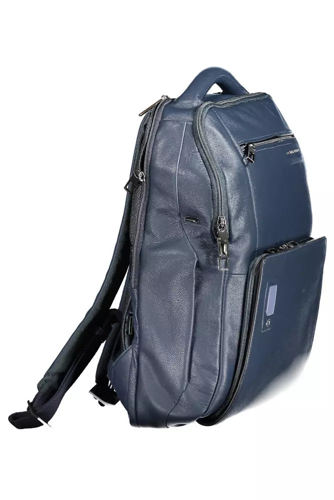 Piquadro Blue Leather Men Backpack - Luksuslaukut ja asusteet Piquadro - Tutustu YVES JAVANNI® 