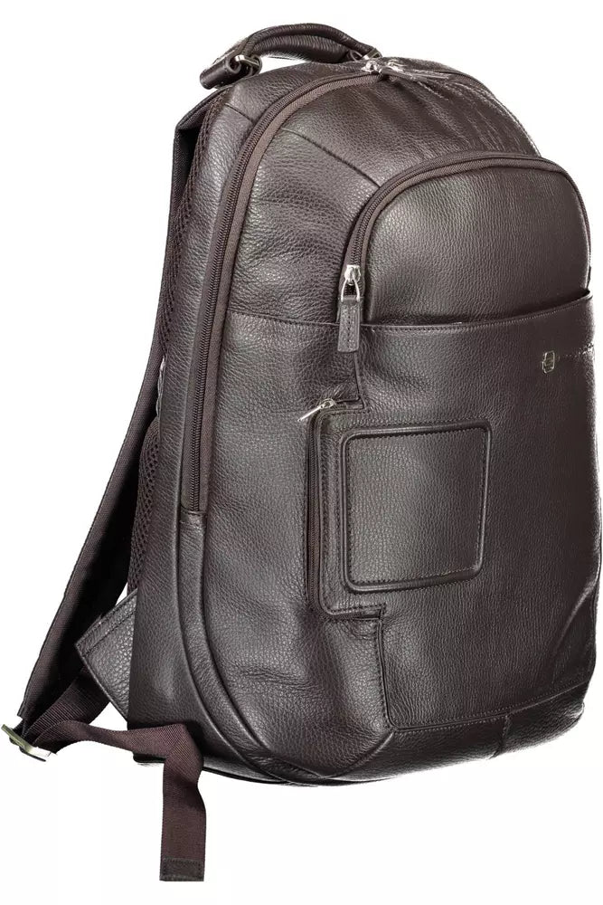 Piquadro Brown Leather Men Backpack - Luksuslaukut ja asusteet Piquadro - Tutustu YVES JAVANNI® 