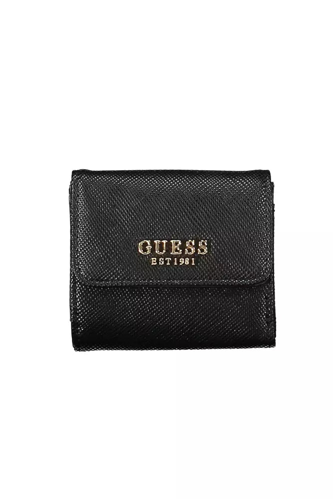 Guess Jeans Sleek Black Polyethylene Wallet with Logo - Luksusmuotia Guess Jeans - Tutustu YVES JAVANNI® 