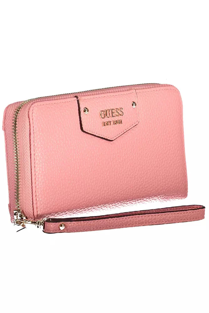 Guess Chic Pink Wallet with Contrasting Details - Luksusmuotia Guess Jeans - Tutustu YVES JAVANNI® 