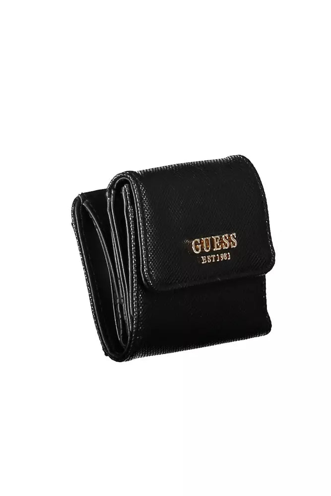 Guess Sleek Black Polyethylene Wallet with Logo - Luksusmuotia Guess Jeans - Tutustu YVES JAVANNI® 