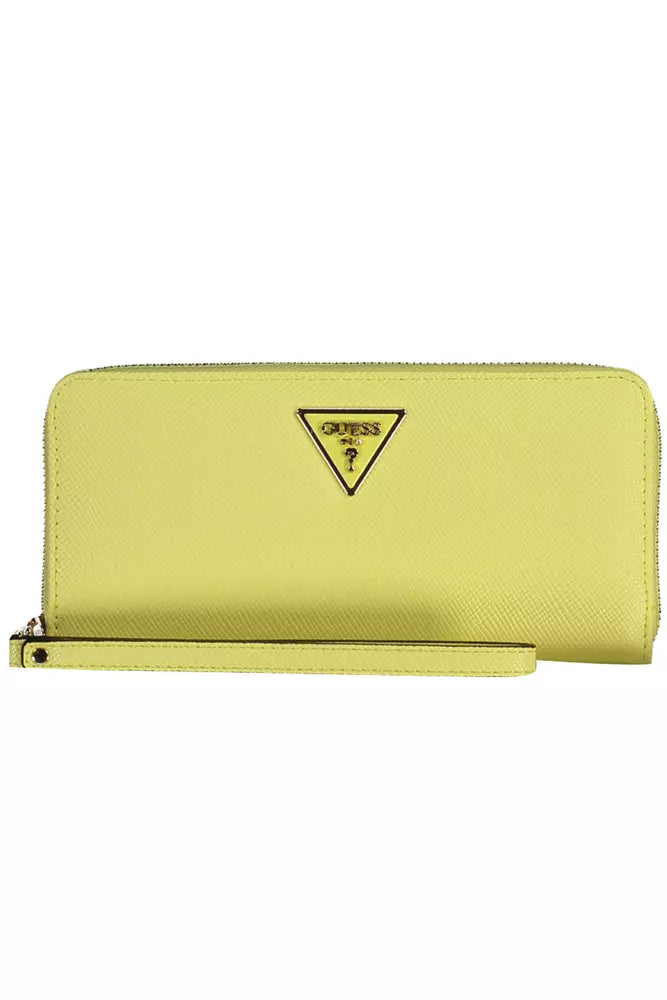 Guess Chic Yellow Polyethylene Compact Wallet - Luksusmuotia Guess Jeans - Tutustu YVES JAVANNI® 