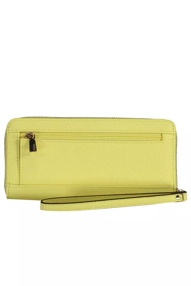 Guess Chic Yellow Polyethylene Compact Wallet - Luksusmuotia Guess Jeans - Tutustu YVES JAVANNI® 