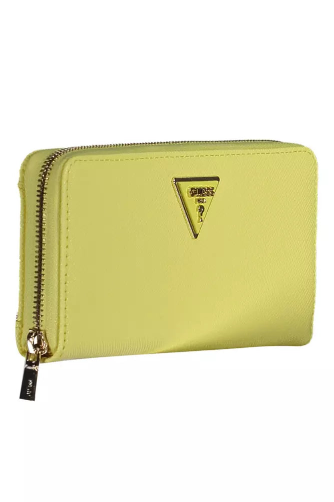 Guess Chic Yellow Polyethylene Compact Wallet - Luksusmuotia Guess Jeans - Tutustu YVES JAVANNI® 