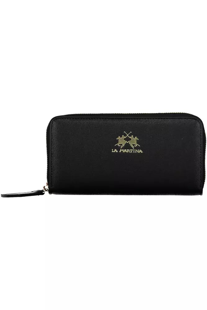 La Martina Elegant Black Wallet with Multiple Compartments - Luksusmuotia La Martina - Tutustu YVES JAVANNI® 