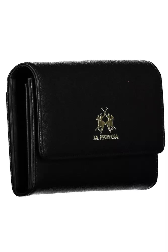 La Martina Elegant Black Polyethylene Wallet with Logo - Luksusmuotia La Martina - Tutustu YVES JAVANNI® 