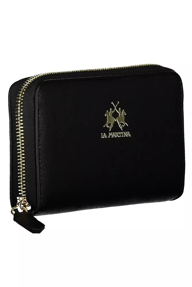 La Martina Elegant Black Wallet with Multiple Compartments - Luksusmuotia La Martina - Tutustu YVES JAVANNI® 