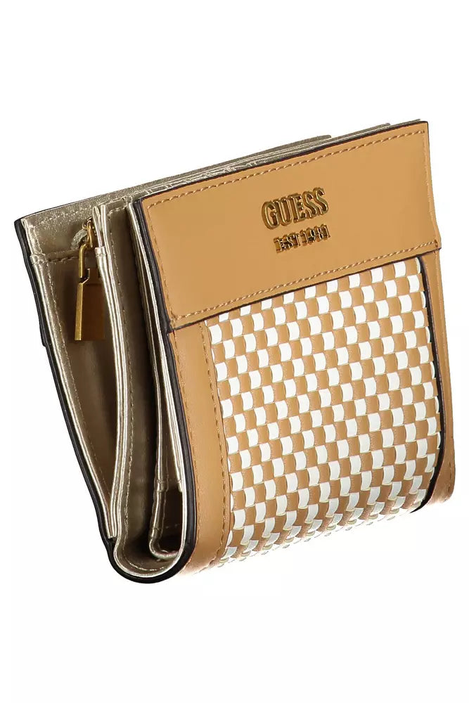 Guess Elegant Brown Compact Wallet with Secure Closure - Luksusmuotia Guess Jeans - Tutustu YVES JAVANNI® 