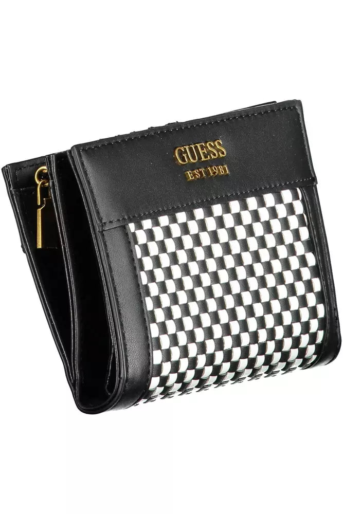 Guess Sleek Black Polyethylene Wallet with Contrasting Details - Luksusmuotia Guess Jeans - Tutustu YVES JAVANNI® 