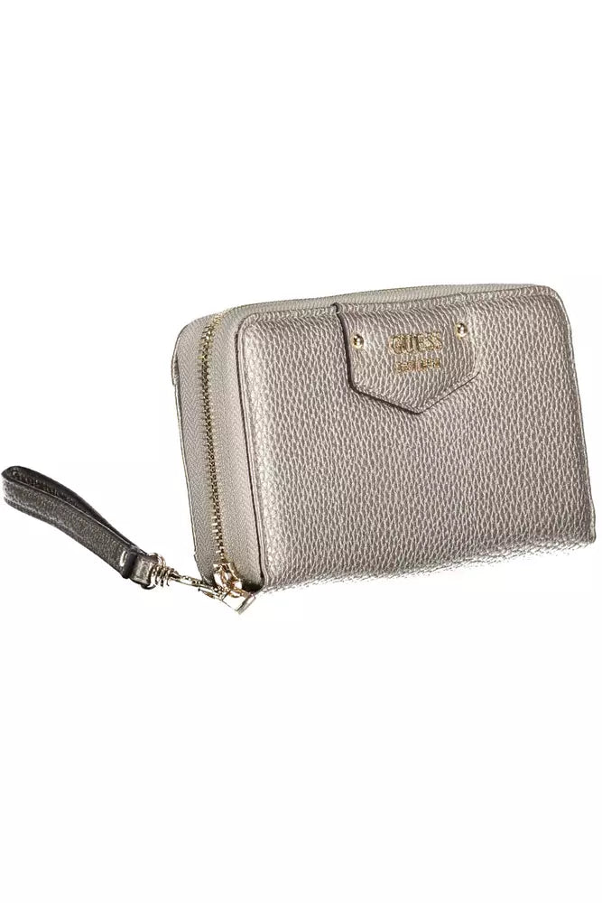 Guess Stylish Silver Zip Wallet with Coin Purse - Luksusmuotia Guess Jeans - Tutustu YVES JAVANNI® 