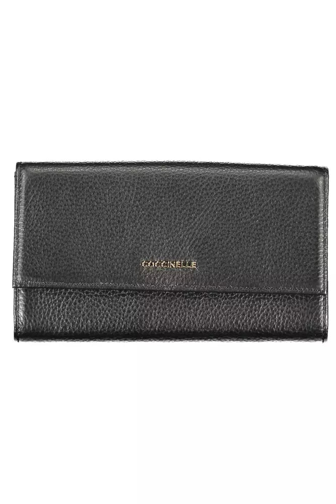 Coccinelle Elegant Dual-Part Leather Wallet in Classic Black - Luksusmuotia Coccinelle - Tutustu YVES JAVANNI® 