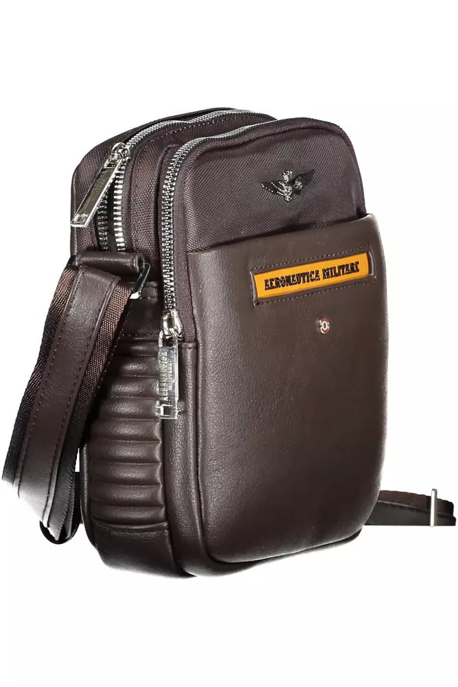 Aeronautica Militare Elegant Brown Shoulder Bag with Contrasting Details - Luksusmuotia Aeronautica Militare - Tutustu YVES JAVANNI® 