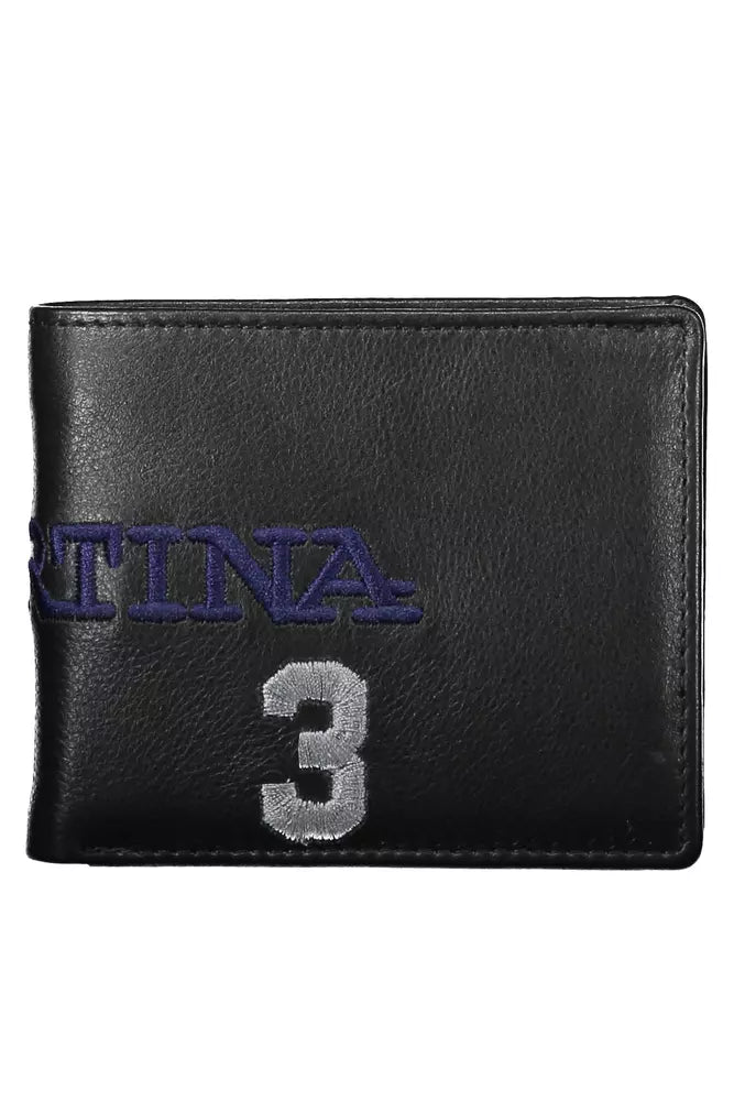 La Martina Elegant Two-Compartment Black Leather Wallet - Luksusmuotia La Martina - Tutustu YVES JAVANNI® 