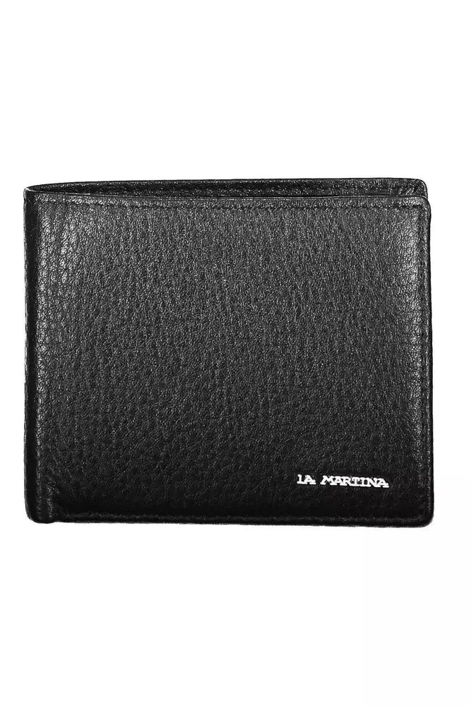 La Martina Sophisticated Black Leather Dual Compartment Wallet - Luksusmuotia La Martina - Tutustu YVES JAVANNI® 