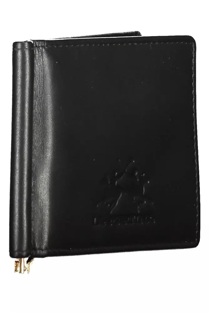 La Martina Sleek Black Leather Money Clip Wallet - Luksusmuotia La Martina - Tutustu YVES JAVANNI® 