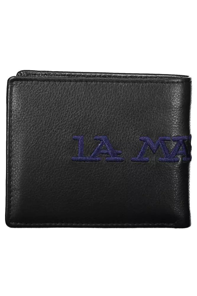 La Martina Elegant Two-Compartment Black Leather Wallet - Luksusmuotia La Martina - Tutustu YVES JAVANNI® 