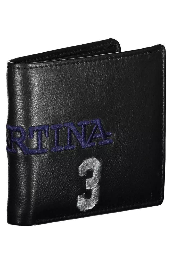 La Martina Elegant Two-Compartment Black Leather Wallet - Luksusmuotia La Martina - Tutustu YVES JAVANNI® 