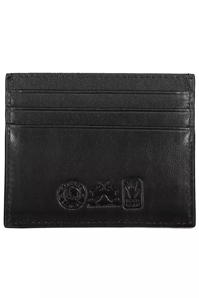 La Martina Sleek Black Leather Card Holder - Luksusmuotia La Martina - Tutustu YVES JAVANNI® 