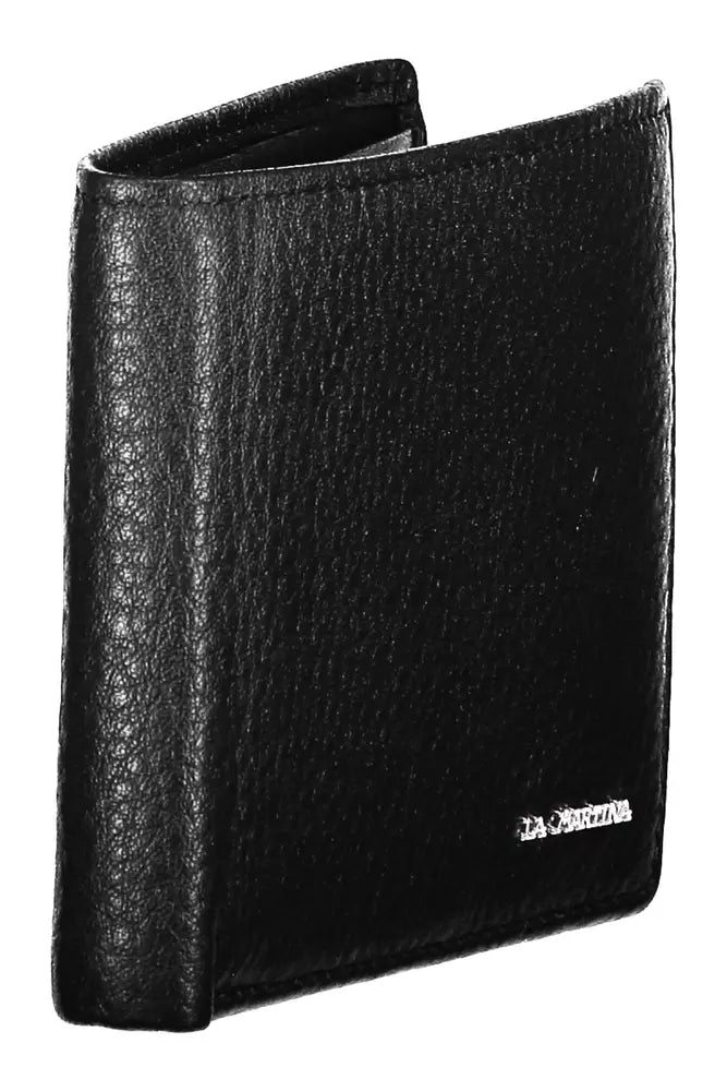 La Martina Sophisticated Black Leather Dual Compartment Wallet - Luksusmuotia La Martina - Tutustu YVES JAVANNI® 