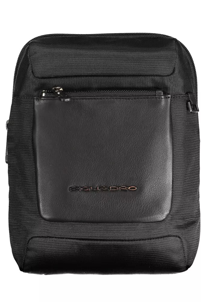 Piquadro Sleek Black Recycled Material Shoulder Bag - Luksusmuotia Piquadro - Tutustu YVES JAVANNI® 