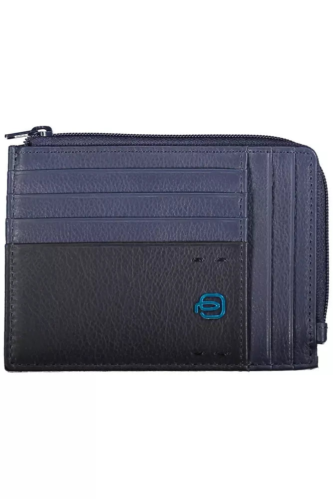 Piquadro Sleek Blue Leather Card Holder with RFID Block - Luksusmuotia Piquadro - Tutustu YVES JAVANNI® 