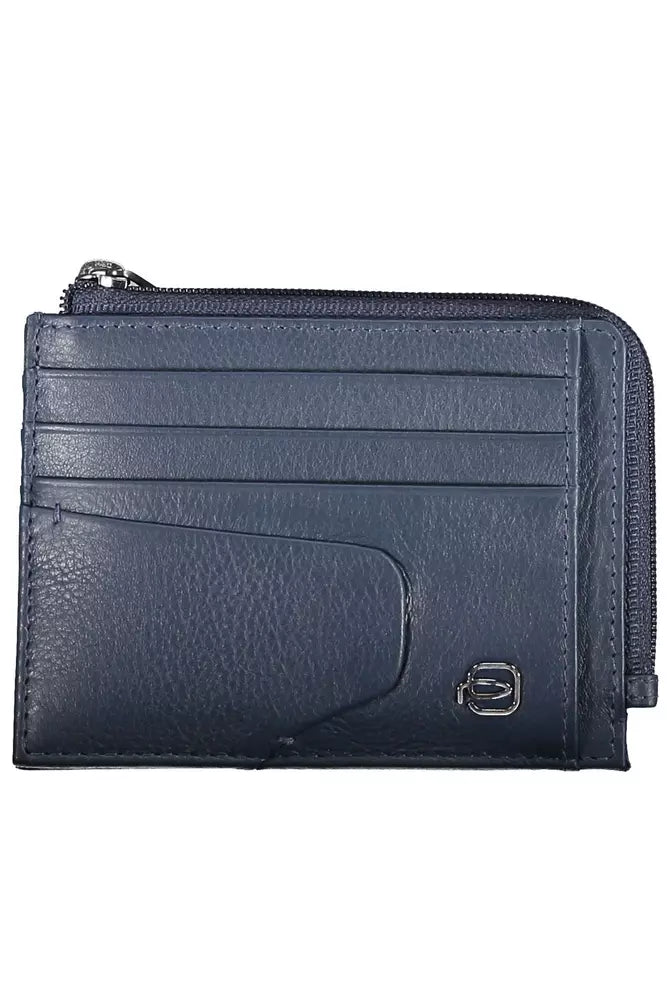 Piquadro Sleek Blue Leather Card Holder with RFID Blocker - Luksusmuotia Piquadro - Tutustu YVES JAVANNI® 