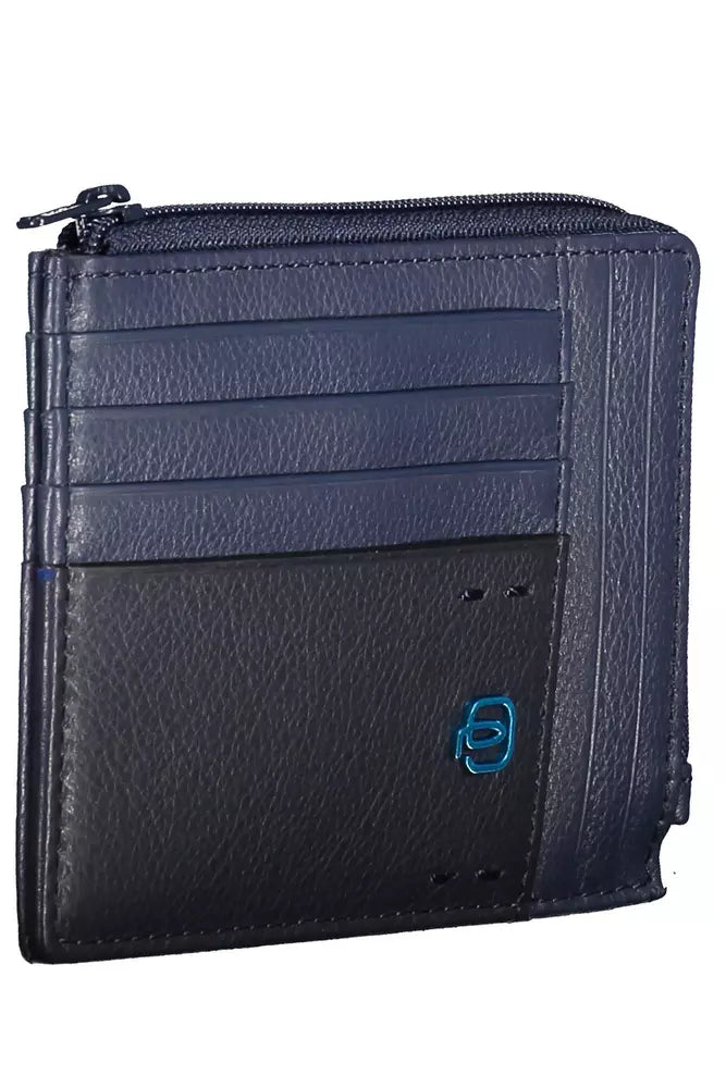 Piquadro Sleek Blue Leather Card Holder with RFID Block - Luksusmuotia Piquadro - Tutustu YVES JAVANNI® 