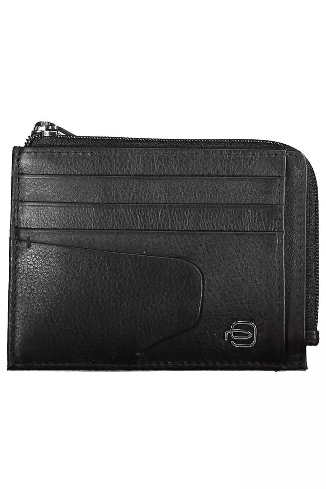 Piquadro Sleek Black Leather Card Holder with RFID Blocker - Luksusmuotia Piquadro - Tutustu YVES JAVANNI® 