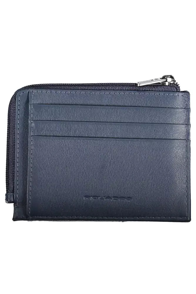 Piquadro Sleek Blue Leather Card Holder with RFID Blocker - Luksusmuotia Piquadro - Tutustu YVES JAVANNI® 