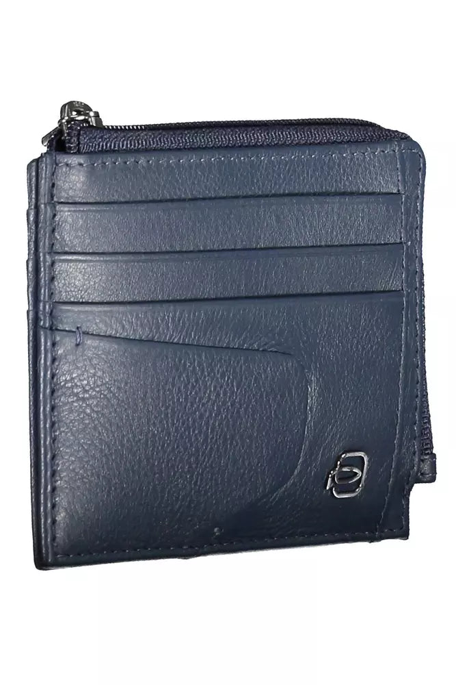 Piquadro Sleek Blue Leather Card Holder with RFID Blocker - Luksusmuotia Piquadro - Tutustu YVES JAVANNI® 