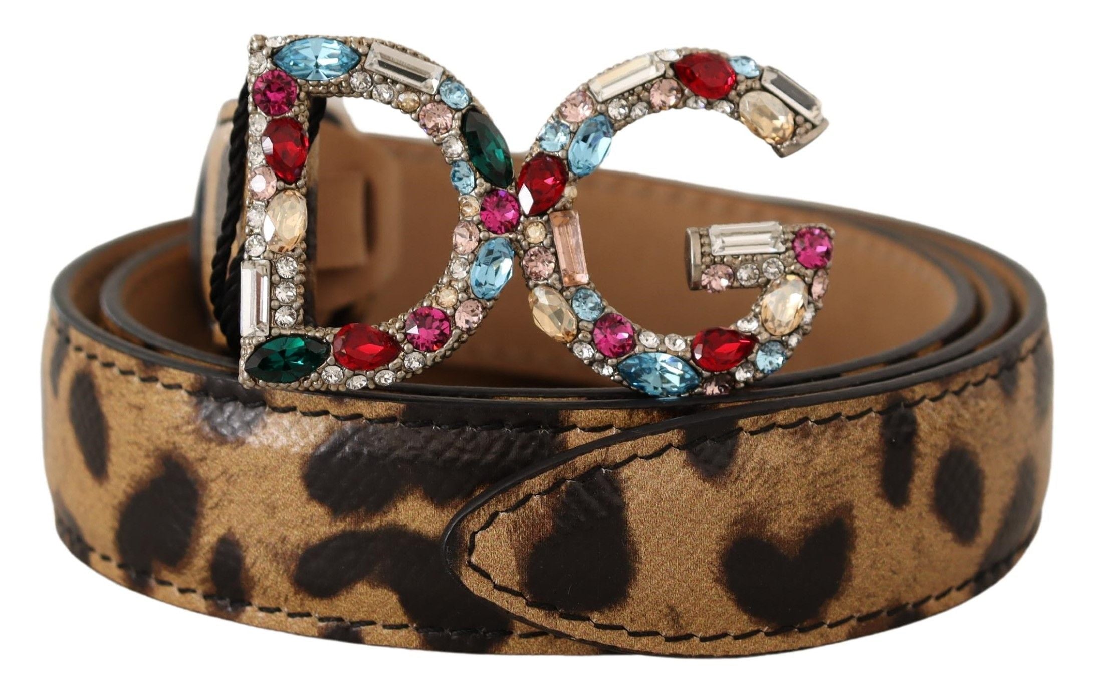 Dolce & Gabbana Elegant Crystal-Embellished Leopard Belt - Luksusmuotia Dolce & Gabbana - Tutustu YVES JAVANNI® 