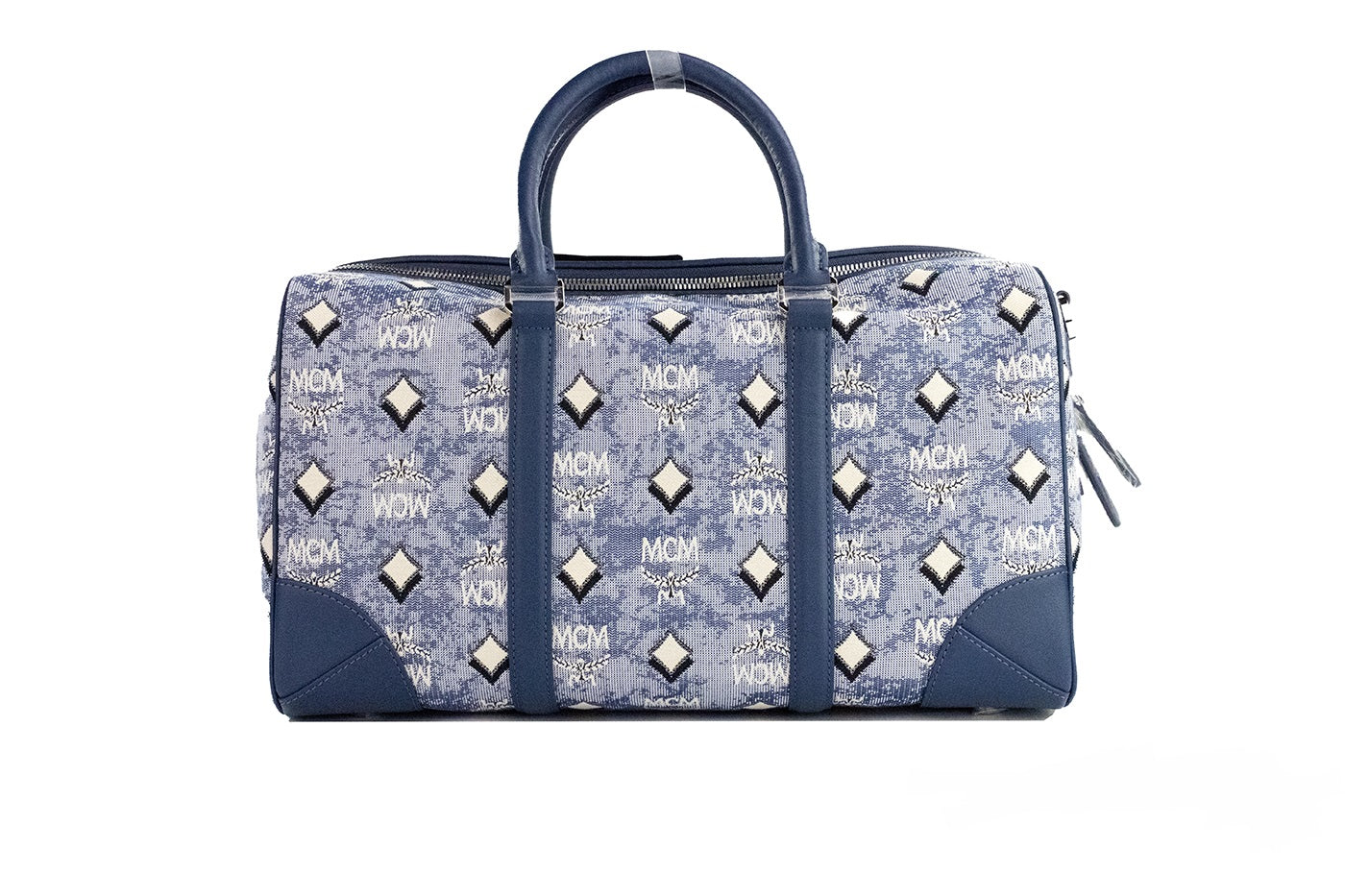 MCM Boston Medium Blue Vintage Denim Fabric Duffle Bag Crossbody Bag Purse - Luksusmuotia MCM - Tutustu YVES JAVANNI® 