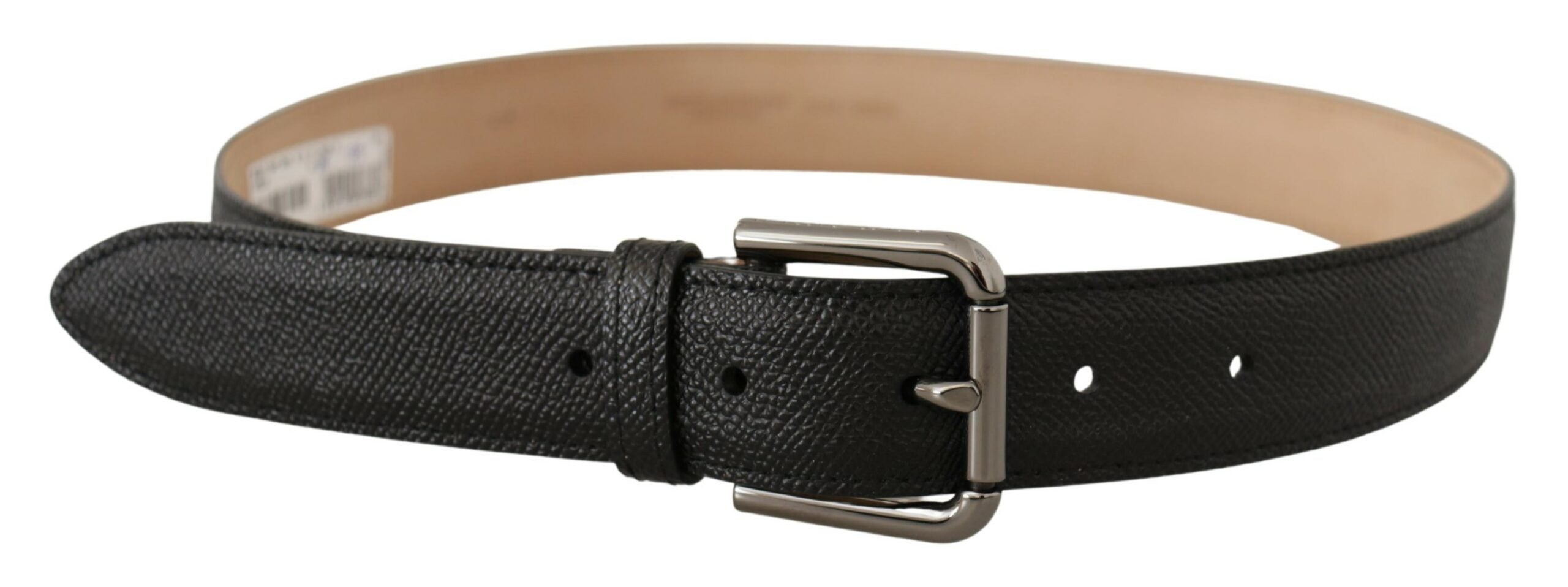 Dolce & Gabbana Elegant Black Leather Belt with Metal Buckle - Luksusmuotia Dolce & Gabbana - Tutustu YVES JAVANNI® 