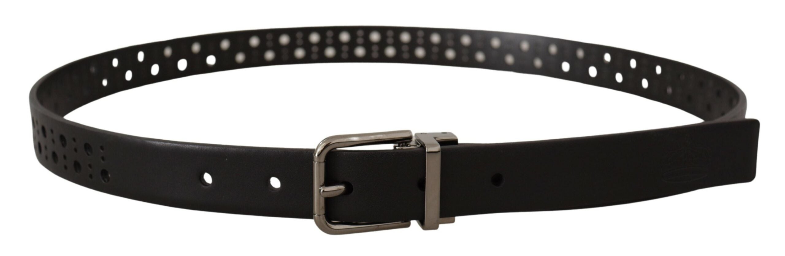 Dolce & Gabbana Elegant Black Leather Belt with Metal Buckle - Luksusmuotia Dolce & Gabbana - Tutustu YVES JAVANNI® 